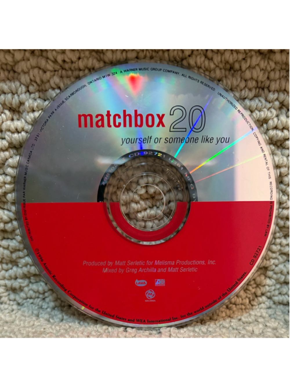 Matchbox 20 Yourself or Someone Like You CD Album Red Silver